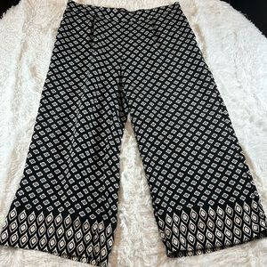 Loft Patterned Wide Leg Pants Size LP
